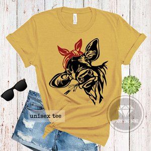 Funny Cow Bandana Unisex Graphic Tshirt